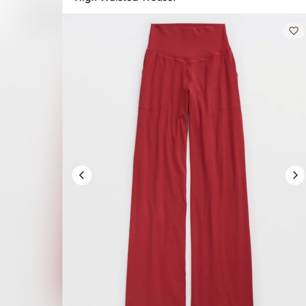Aerie Real Me XTRA High Waisted Wide Leg Pants - Burgundy - Picture 3 of 6